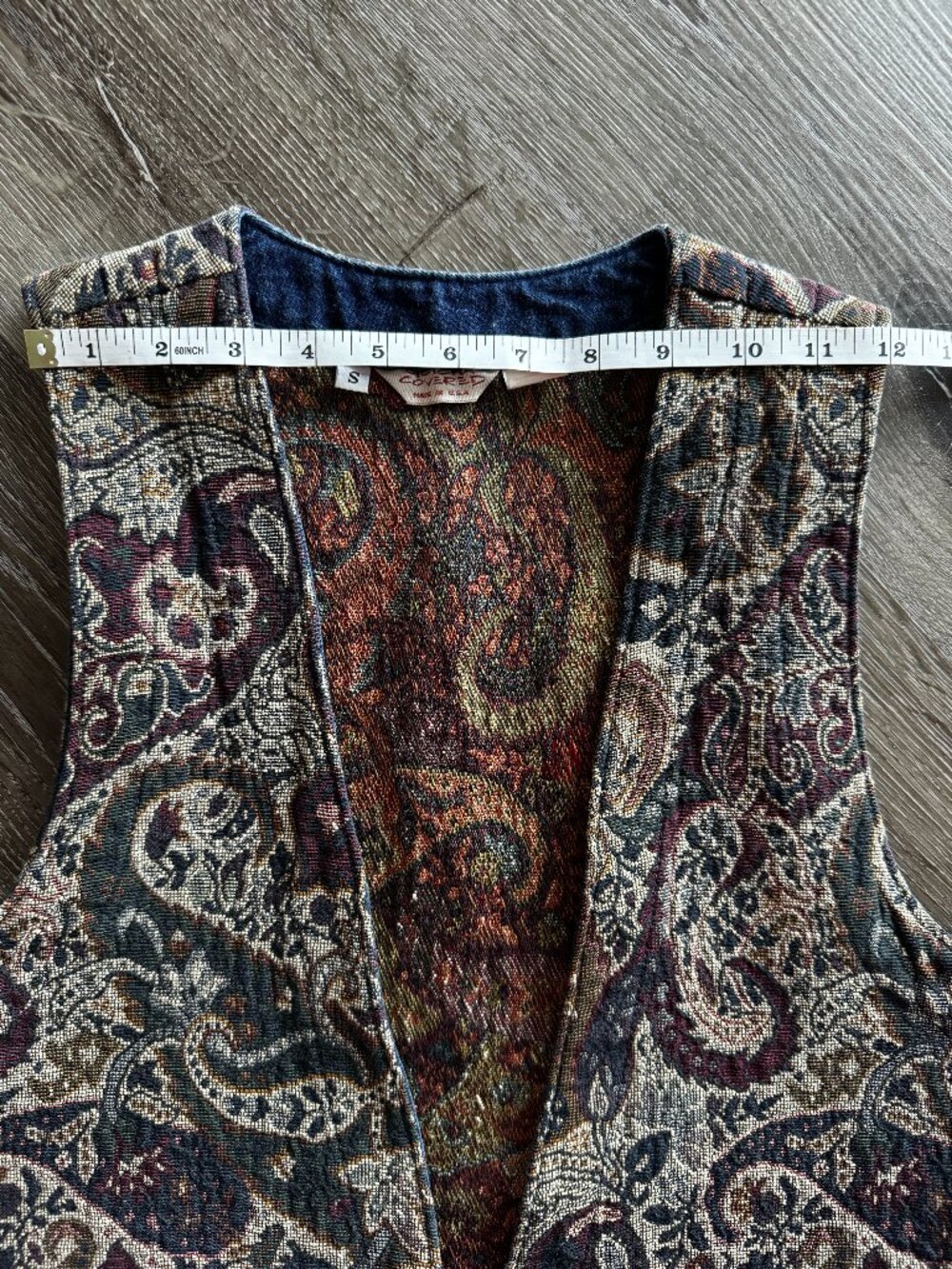 Vintage 90s Got You Covered Woven Tapestry Paisley Vest - Picture 9 of 13
